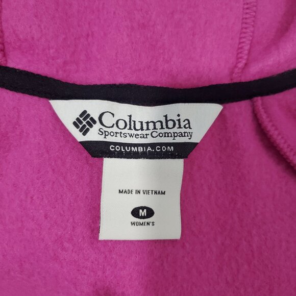 Columbia Women's Fleece jacket with hood PINK Great Condition sz Medium - Picture 3 of 5
